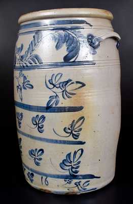 Rare and Outstanding 16 Gal. Stoneware Jar att. D. G. Thompson, Morgantown, WV