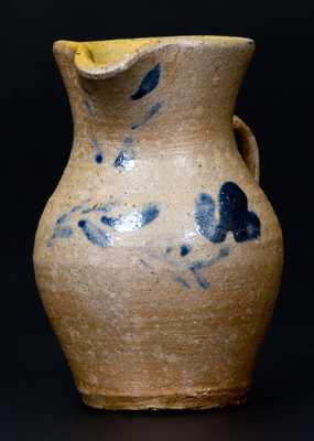 Fine Miniature Stoneware Pitcher with Floral Decoration, possibly Newville, PA