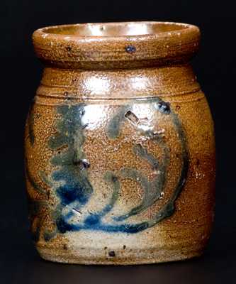 Miniature Stoneware Jar with Slip-Trailed Decoration, possibly Charlestown, Massachusetts