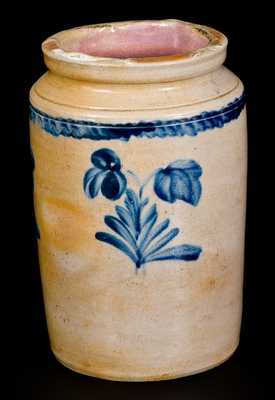 1/2 Gal. Stoneware Jar with Floral Decoration, Southeastern PA Origin