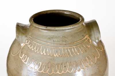 Fine Large-Sized CHANDLER / MAKER (Edgefield District, SC) Stoneware Jar w/ Slip Decoration
