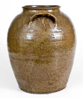 Four-Gallon Alkaline-Glazed Stoneware Jar, Edgefield District, SC origin, circa 1845