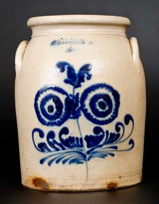 3 Gal. J. & E. NORTON / BENNINGTON, VT Stoneware Jar with Floral Decoration