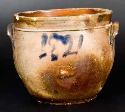 Unusual Poughkeepsie, NY Stoneware Jar Dated 1821
