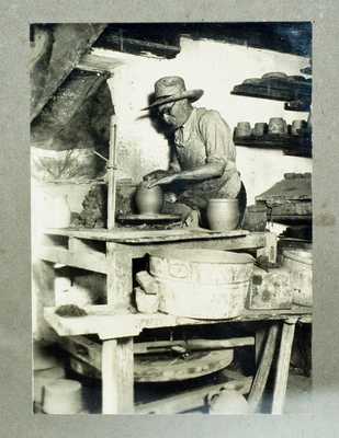 Unusual Original Stoneware Photograph Depicting Jacob Medinger, Montgomery County, PA