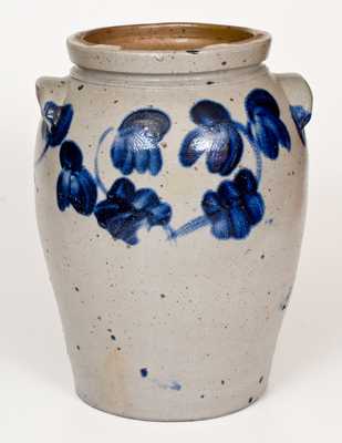 Three-Gallon Baltimore Stoneware Jar with Cobalt Clover Decoration