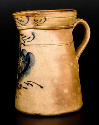 Decorated Stoneware Pitcher att. Somerset Potters Works, Somerset, MA