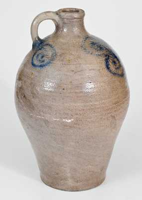 Extremely Rare Kemple Pottery, Ringoes, NJ Stoneware Jug, 18th century