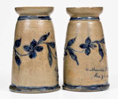 Very Important Pair of Stoneware Vases made by Henry Remmey, Jr. for his wife, Catherine