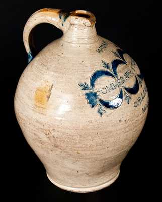 Exceedingly Rare and Fine Thomas Commeraw Stoneware Jug, African-American New York Potter