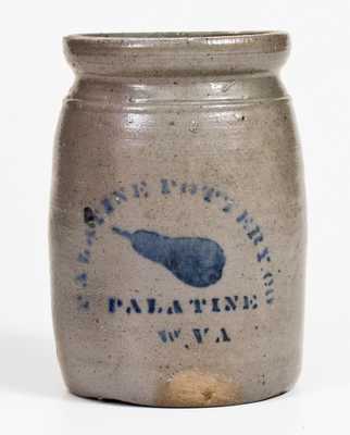 Scarce Small-Sized PALATINE POTTERY CO / PALATINE / W. VA Stoneware Pear Jar