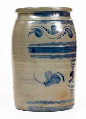 Two-Gallon Stoneware Jar att. Boughner, Greensboro, PA w/ Elaborate Freehand Design