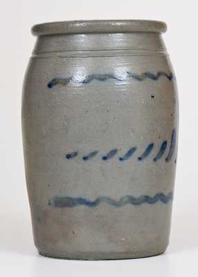 Half-Gallon Stoneware Jar with Freehand Cobalt Decoration, Western PA origin, circa 1875