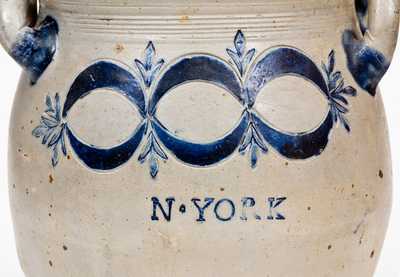 Very Rare Thomas Commeraw COERLEARS HOOK / N. YORK Stoneware Jar, c1800