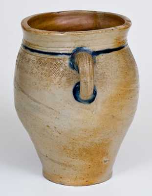 Rare One-Gallon Vertical-Handled Manhattan Stoneware Jar, 18th century