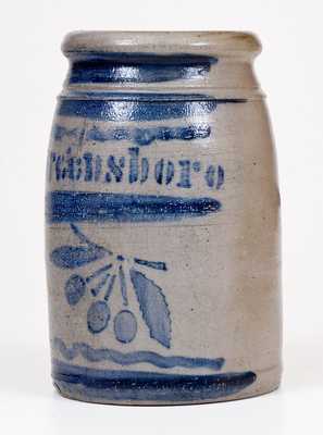 Greensboro, PA Stoneware Stoneware Canning Jar with Stenciled Cherries