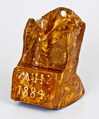 English Redware Rocking Chair Inscribed 