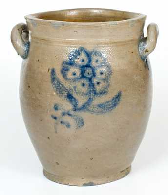 2 Gal. Stoneware Jar with Floral Decoration, probably Manhattan, circa 1800
