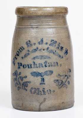 Western PA Stoneware Canning Jar with Powhatan, Ohio Advertising