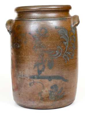 3 Gal. Stoneware Jar with Freehand Decoration att. D. G. Thompson, Morgantown, WV
