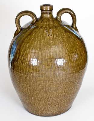 Very Rare and Important Ten-Gallon Daniel Seagle, Vale, Lincoln County, NC Stoneware Jug