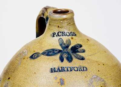 Fine P. CROSS / HARTFORD, CT 2 Gal. Stoneware Jug with Incised Decoration