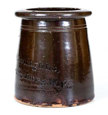 A. P. Donaghho / Parkersburg, WV Stoneware Canning Jar with Albany-Slip Glaze