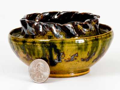 GEO. E. OHR / BILOXI, MISS (George Ohr) Pottery Vase with Crimped Rim