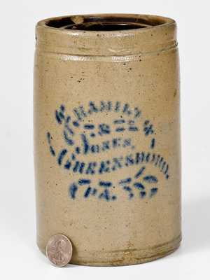 HAMILTON & JONES / GREENSBORO, PA Stoneware Canning Jar