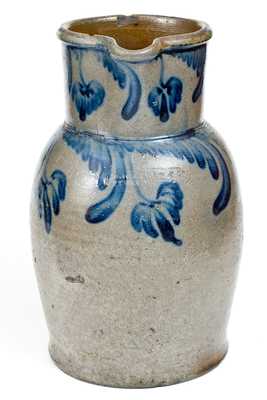 Rare W.H. LEHEW & CO / STRASBURG, VA Cobalt-Decorated Stoneware Pitcher