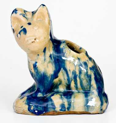19th century American Stoneware Cat Figure, possibly Ohio