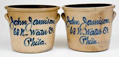 Lot of Two: John Jamison / Philadelphia Stoneware Advertising Crocks