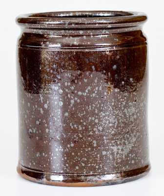 Small-Sized JOHN BELL, Waynesboro, PA Redware Jar with Manganese Glaze