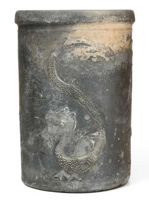 Extremely Rare Anna Pottery Porch Vase w/ Applied Dragon Motif