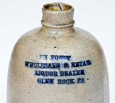 Extremely Rare Glen Rock, Pennsylvania, Stoneware Advertising Jugs (Baltimore)