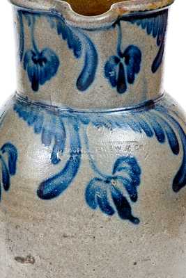 Rare W.H. LEHEW & CO / STRASBURG, VA Cobalt-Decorated Stoneware Pitcher