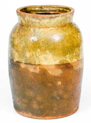 Galena, Illinois Redware Preserve Jar, Yellow Dip