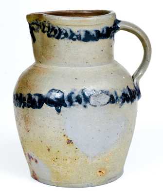 Half-Gallon Stoneware Pitcher with Cobalt Stripe Decoration, Baltimore, MD origin
