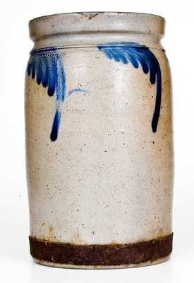 Baltimore Stoneware Jar with Cobalt Swag Decoration and Iron Make-Do