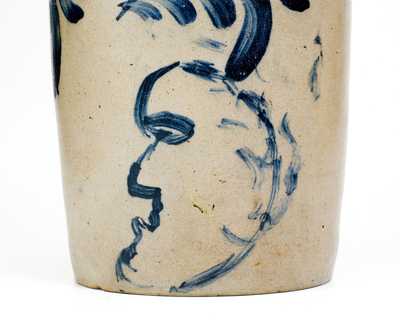 Exceptional Richard Remmey, Philadelphia Stoneware Jar w/ Man s Profile and Double Birds Motifs