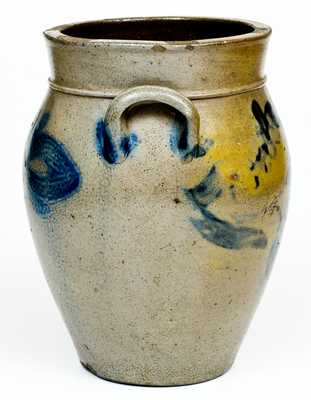 Very Rare A. KEISTER & CO . / STRASBURG, VA Stoneware Jar w/ Elaborate Decoration