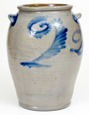 Rare Two-Gallon Baltimore Stoneware Jar with Cobalt Date 
