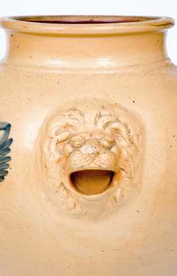 Exceptional Clark Pottery, Athens, NY Stoneware Water Cooler w/ Lion s Head Handles