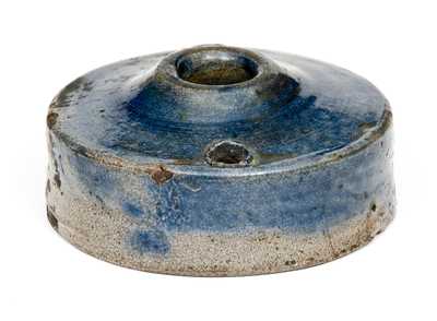 New York State Stoneware Inkwell with Cobalt-Washed Top