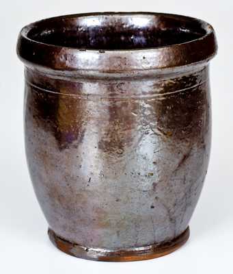 Small W. SMITH / WOMELSDORF Redware Jar with Manganese Glaze