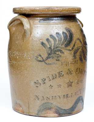 Rare 3 Gal. NASHVILLE, TN Stoneware Advertising Jar, Beaver, PA Origin