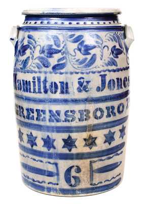 Hamilton & Jones / GREENSBORO, PA Profusely-Decorated Stoneware Jar