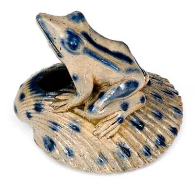 Anna Pottery / 1882 Stoneware Frog Inkwell
