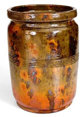 Fine Redware Jar w/ Sponged Manganese Decoration