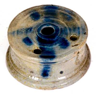 Cobalt-Decorated Stoneware Inkwell, Manhattan or Otherwise NY origin